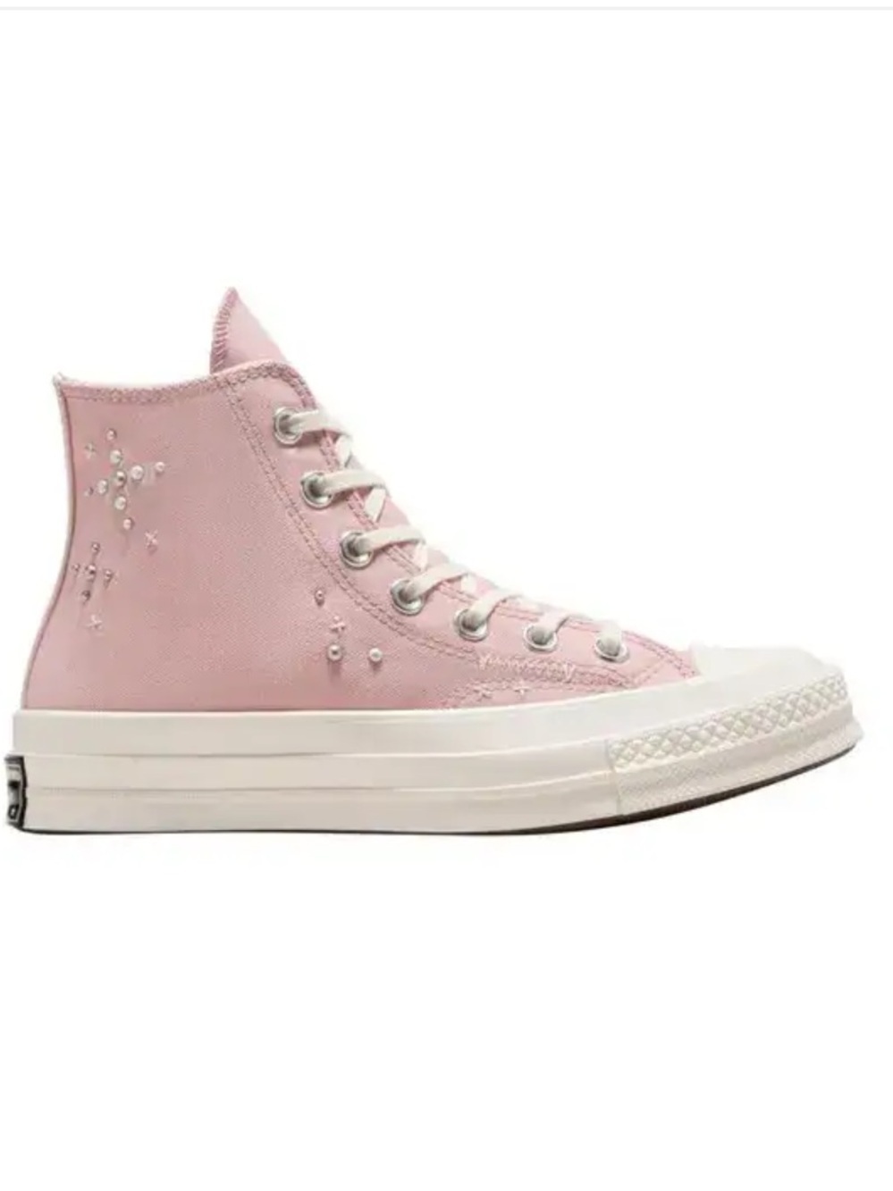 Converse Women Blush High-Top Chuck 70 Pearls & Studs Size 7 Women / Men 5 NWOB
